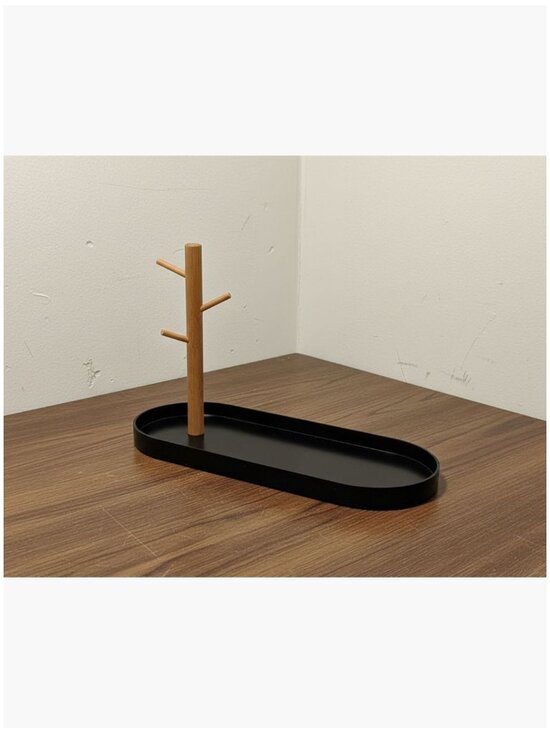 Other - Wood and ABS Plastic Jewelry Tray with 3-Tier Hanging Organizer